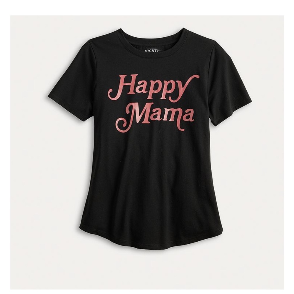 Black and Pink 'Happy Mama' Tee